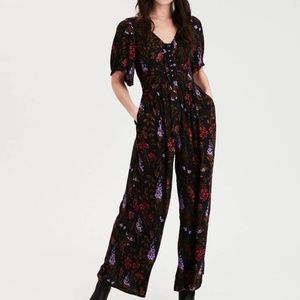 American Eagle Floral Print Jumpsuit